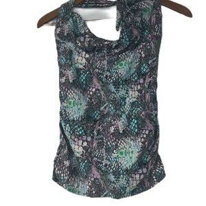 Aerin Rose Signature Viper Strapless Underwire Banded Blouson Swim Top Size 8DD